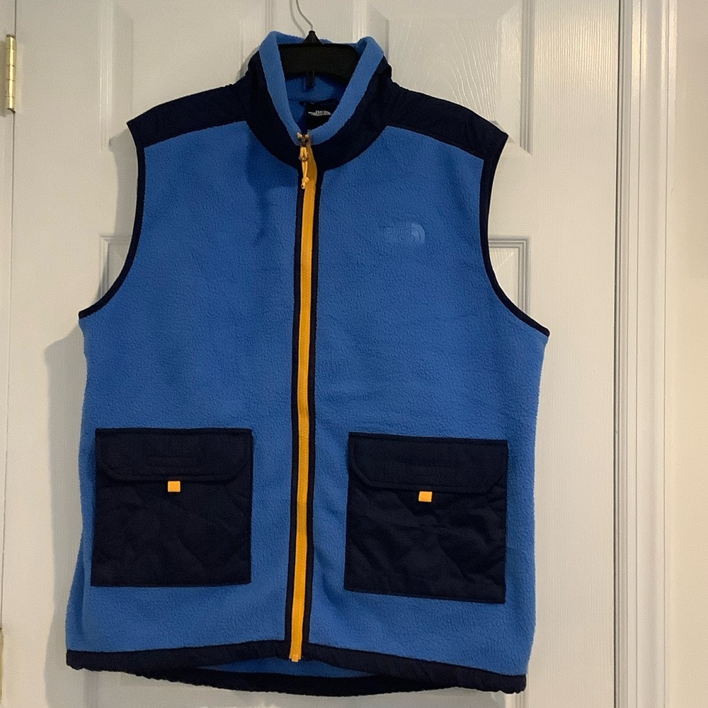 THE NORTH FACE Men’s Blue Fleece Hiking Cabincore Gorpcore Outdoor Fall Vest L